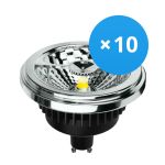 Monipakkaus 10x Noxion Lucent LED Kohdevalaisin GU10 AR111 12W 600lm 40D - 930 Lämmin Valkoinen | Paras Värintoisto - Himmennettävä - Korvaa 50W