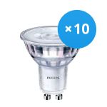 Monipakkaus 10x Philips Corepro LED Kohdevalaisin GU10 PAR16 3W 240lm 36D - 840 Kylmä Valkoinen | Himmennettävä - Korvaa 35W