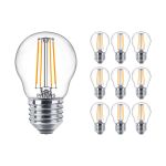 Monipakkaus 10x Philips Corepro LED Lustre E27 Pallo Filament Kirkas 4.3W 470lm - 827 Erittäin Lämmin Valkoinen | Korvaa 40W