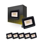Monipakkaus 6x Bright Choice LED Valonheitin 20W 2000lm 100D - 840 Kylmä Valkoinen | IP66 - Symmetrinen
