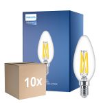 Monipakkaus 10x Philips MASTER LED E14 Kynttilä Filament Kirkas 5.9W 806lm - 922-927 Dim To Warm | Paras Värintoisto - Himmennettävä - Korvaa 60W