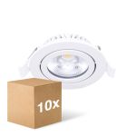 Monipakkaus 10x Noxion LED Kallistettava Slim Spot Valkoinen 6W 550lm - 930 Lämmin Valkoinen | Odetnij 75mm - IP54 - Paras Värintoisto 