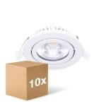 Monipakkaus 10x Noxion LED Kallistettava Slim Kohdevalaisin Valkoinen Pyöreä 6W 350lm 60D - 920-930 Dim To Warm | 85mm - IP54 - Himmennettävä - Paras Värintoisto