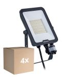 Monipakkaus 4x Philips LED Valonheitin Ledinaire BVP167 50W 6000lm 110D - 830-840-865 CCT | IP65 - Liike- ja Valotunnistin - Symmetrinen