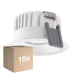 Monipakkaus 10x Ledvance LED Kohdevalaisin Fix Aluminium Valkoinen 8W 680lm 36D - 930 Lämmin Valkoinen | Odetnij 68mm - IP44 - Paras Värintoisto - Himmennettävä