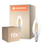 Monipakkaus 10x Ledvance Classic LED E14 Kynttilä Filament Kirkas 3.4W 470lm - 827 Erittäin Lämmin Valkoinen | Korvaa 40W