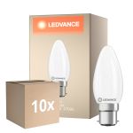 Monipakkaus 10x Ledvance Classic LED B22 Kynttilä Matta 3.4W 470lm - 827 Erittäin Lämmin Valkoinen | Korvaa 40W