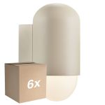 Monipakkaus 6x Nordlux Heka Seinävalaisin Aluminium Sanded |IP54 - Sopii E27