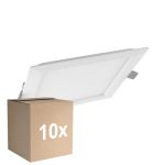 Monipakkaus 10x Ledvance LED Alasvalo Slim Neliö- SQ105 6W 420lm 120D - 830 Lämmin Valkoinen 
