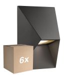 Monipakkaus 6x Nordlux Pontio Seinävalaisin Aluminium Musta | IP54 - Sopii 1x GU10