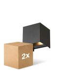 Monipakkaus 2x D'Lite Seinävalaisin Elingen Musta Up & Down 4.9W 480lm - 830 Lämmin Valkoinen | IP65