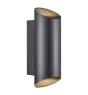 Nordlux Nico Seinävalaisin Aluminium Musta Up & Down | IP54 - Sopii 2x GU10
