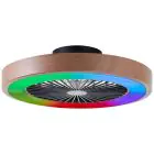 Brilliant Slimline Kattotuuletin Muovi- Metalli- Beige Musta 36W 4700lm - 830-865 CCT+RGB | 490mm - Kaukosäädin Himmennettävä