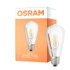 Osram Classic LED E27 Edison Filament Kirkas 4W 470lm - 827 Erittäin Lämmin Valkoinen | Korvaa 40W