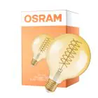 Osram Vintage 1906 LED E27 Globe Filament Kulta 8.4W 806lm - 824 Erittäin Lämmin Valkoinen | Korvaa 60W - Himmennettävä