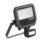 Ledvance LED Valonheitin Aluminium Musta 17W 2400lm 100D - 840 Kylmä Valkoinen | IP65 - Liike- Ja Valotunnistin - Symmetrinen