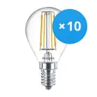 Monipakkaus 10x Philips Corepro LED Lustre E14 Pallo Filament Kirkas 4.3W 470lm - 827 Erittäin Lämmin Valkoinen | Korvaa 40W