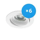 Monipakkaus 6x Noxion Upotettu Spot Vision MR16 Kallistettava Valkoinen | Odetnij 69mm - GU10 Kanta