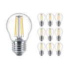 Monipakkaus 10x Philips Corepro LED Lustre E27 Pallo Filament Kirkas 4.3W 470lm - 827 Erittäin Lämmin Valkoinen | Korvaa 40W