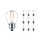 Monipakkaus 10x Philips Corepro LED Lustre E27 Pallo Filament Kirkas 2W 250lm - 827 Erittäin Lämmin Valkoinen | Korvaa 25W