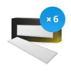Monipakkaus 6x Bright Choice LED Paneeli Backlit 36W 3240lm - 840 Kylmä Valkoinen | 120x30cm - UGR 