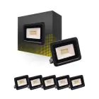 Monipakkaus 6x Bright Choice LED Valonheitin 20W 2000lm 100D - 830 Lämmin Valkoinen | IP66 - Symmetrinen