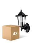 Monipakkaus 4x D'Lite Seinävalaisin Helora Musta | IP44 - Sopii 1x E27 - Liiketunnistin