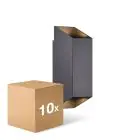 Monipakkaus 10x Nordlux Nico Seinävalaisin Aluminium Musta Up & Down | IP54 - Sopii 2x GU10