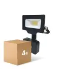 Monipakkaus 4x Noxion LED Valonheitin Beamy G3 10W 1100lm 100D - 840 Kylmä Valkoinen | IP44 - Liike- ja Valotunnistin - Symmetrinen