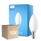 Monipakkaus 10x Philips Corepro LED Kynttilä E14 Matta 6.5W 806lm - 840 Kylmä Valkoinen | Korvaa 60W