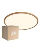 Monipakkaus 3x Nordlux LED Kattovalo Oja 42 Puu 24W 2150lm - 827 Erittäin Lämmin Valkoinen | Himmennettävä