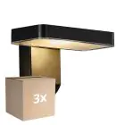 Monipakkaus 3x Nordlux Solar Seinävalaisin Rica Neliö- Musta 4.5W 450lm - 830 Lämmin Valkoinen | Liike- ja Valotunnistin