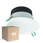 Monipakkaus 4x Philips LED Alasvalo Coreline DN142B Aluminium Valkoinen 11W 1200lm 60D - 830 Lämmin Valkoinen | Odetnij 155mm - IP20 - Valkoinen Heijastin