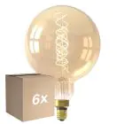 Monipakkaus 6x Calex XXL Mega Kulta Globe LED E27 G200 Filament 3W 250lm- 822 Erittäin Lämmin Valkoinen | Himmennettävä