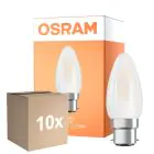 Monipakkaus 10x Osram LED B22D Kynttilä Filament Matta 4W 470lm - 827 Erittäin Lämmin Valkoinen | Korvaa 40W