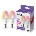 Kaksipakkaus 2x WiZ Smart LED E14 Kynttilä Matta 5W 470lm | Paras Värintoisto - Himmennettävä - Korvaa 40W